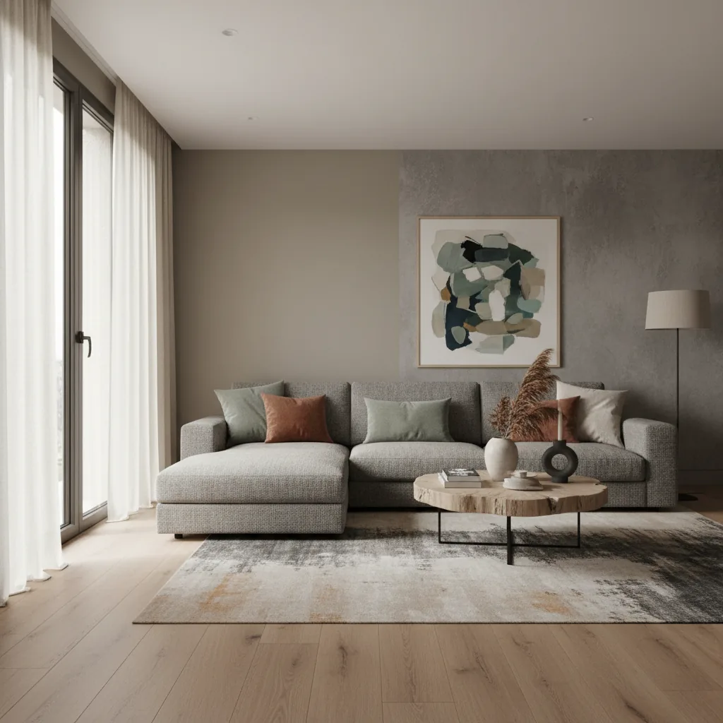 Salon contemporain peinture intérieure Vendée