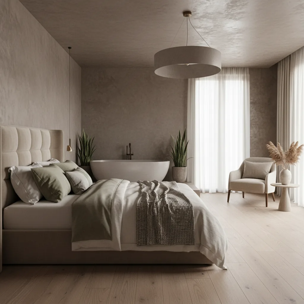 Suite parentale salle de bain béton ciré