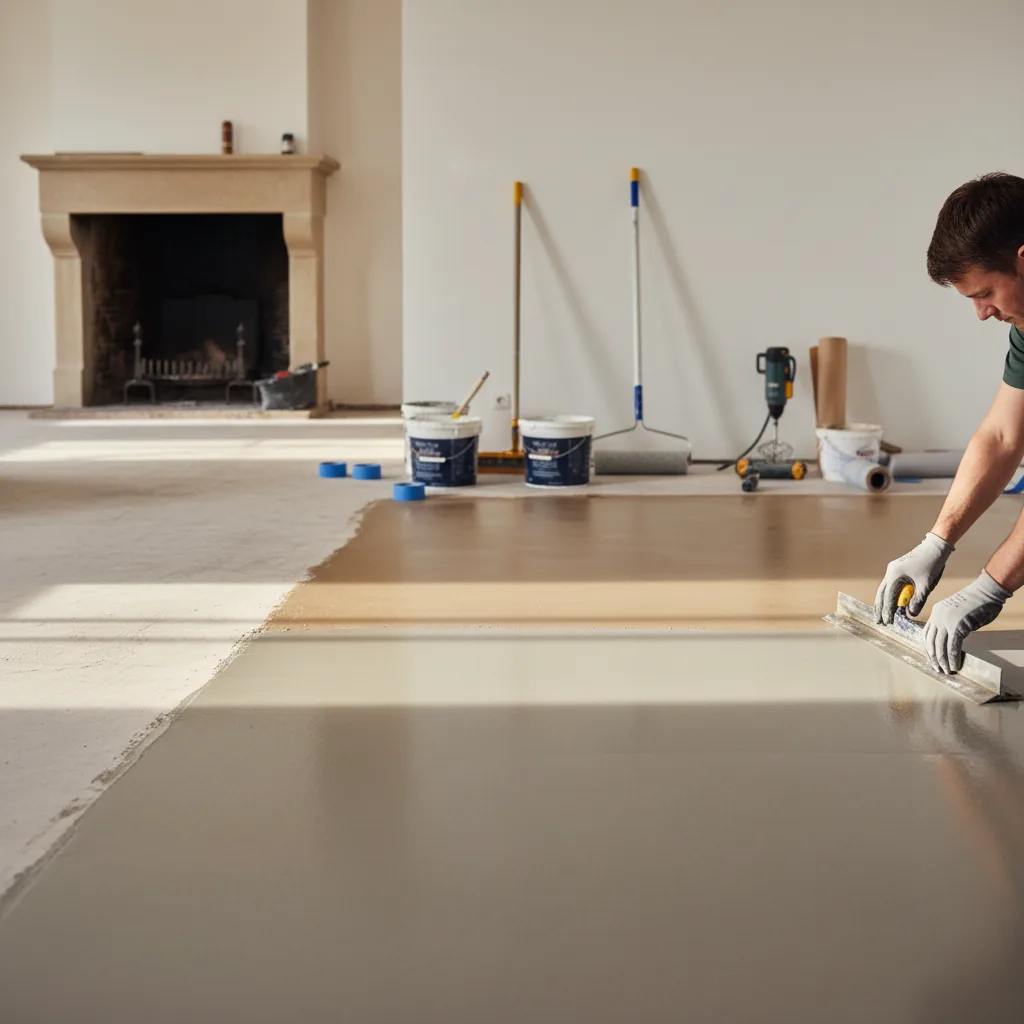 Rénovation sol béton ciré carrelage Vendée